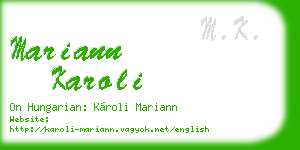 mariann karoli business card
